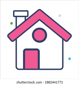 home icon, modern style Christmas and New Year line icon, Isolated winter holiday symbols