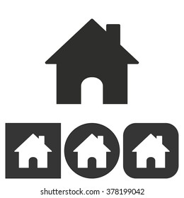 Home   icon  on  black and white background. Vector illustration.