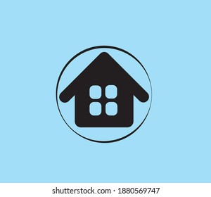 home icon on the blue background