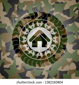 home icon on camo pattern
