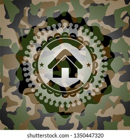 home icon on camouflaged pattern