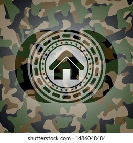 home icon on camouflaged pattern