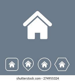 Home Icon on Flat UI Colors with Different Shapes. Eps-10.
