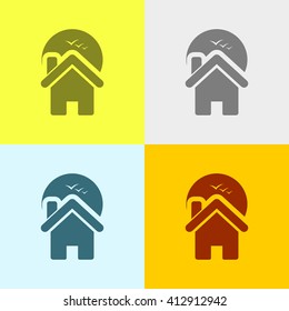 Home Icon on Four Different Backgrounds. Eps-10.