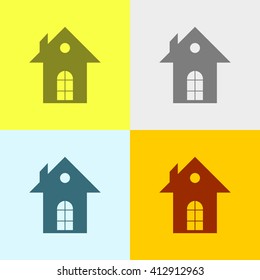 Home Icon on Four Different Backgrounds. Eps-10.