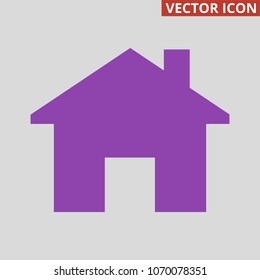 Home icon on grey background. Vector illustration