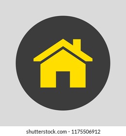 Home icon on grey background. Vector illustration