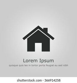 Home icon on grey background with text and slogan