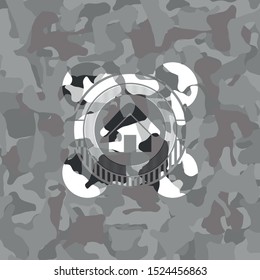 home icon on grey camo texture