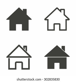 Home icon on white background. Vector illustration.