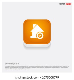 Home Icon Orange Abstract Web Button