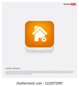 Home Icon Orange Abstract Web Button - Free vector icon