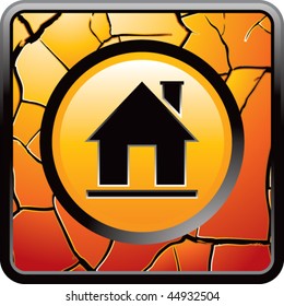 home icon orange cracked web button