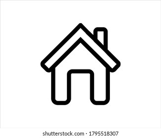 contorno de icono del hogar y vector lineal.
