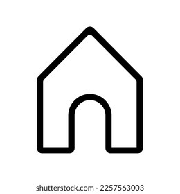 Home icon outline vector, minimal