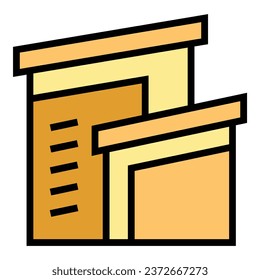 vector de contorno de icono de inicio. Casa moderna. Color del inmueble