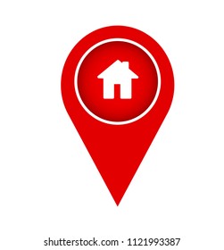Home Icon Pin Deal. Vector illustration isolated on white