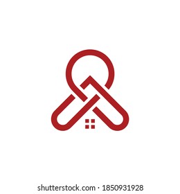 home icon with pin location vector