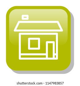 Home Icon. Private House concept. Editable stroke flat icons. Simple thin line art logo. Colorful web app button. Vector illustration. 
