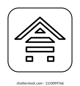 Home Icon. Private House concept. Editable stroke flat icons. Simple thin line art logo. Web app button. Vector illustration. 