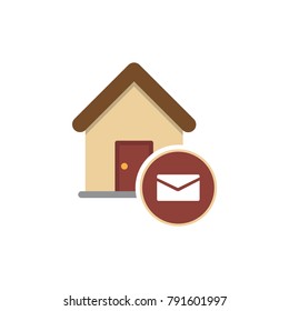 Home icon. Property Email Flat Colored Icon