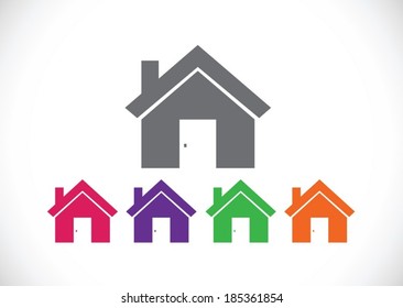 Home icon and Real estate concept