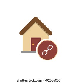 Home icon. Realty Links icon. Vector style is flat iconic symbol, color, white background