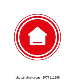 home icon with red circle background vector