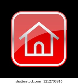 home icon with red color. vector illustration 