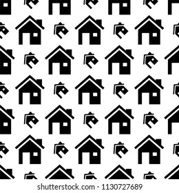 Home-Symbol Nahtloses Muster, Haus-Vektorgrafik