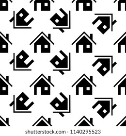 Home Icon Seamless Pattern, Home Vector Art Illustration