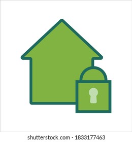 home icon. home icon with security lock . home icon concept for mobile and web design, design element. home icon logo illustration. 