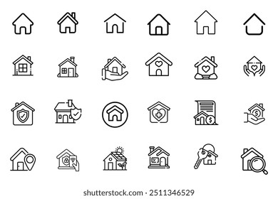 Conjunto de iconos y iconos de inicio
