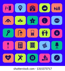 home icon set with brush, toolbox and sweater with christmas tree vector illustration