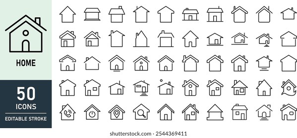 Home icon set. Home button icons set. Home page icon, Simple house symbols, Building icon, Vector illustration, vector icons collection