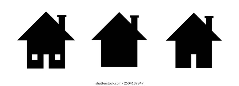 Home icon set. Containing house. Solid vector icons collection. design eps 10
