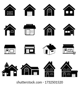 Home Icon Set. Contains such Icons as House, Property, Church, Garage, Smart Home and more. Expanded Stroke