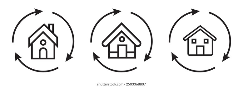 Home Icon Set. Contains such Icons as House, Property, Church, Garage, Smart Home and more. Expanded Stroke