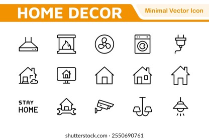 Conjunto de iconos de inicio. Una colección acogedora y acogedora de íconos que encarnan el confort y el estilo de vida, perfecta para realzar a los App inmobiliarios, proyectos de mejoras para el hogar y Sitios web.