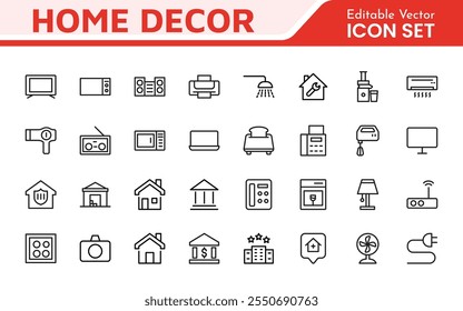 Conjunto de iconos de inicio. Una colección acogedora y acogedora de íconos que encarnan el confort y el estilo de vida, perfecta para realzar a los App inmobiliarios, proyectos de mejoras para el hogar y Sitios web.