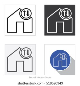 Home icon. Set of flat style. Vector illustration.