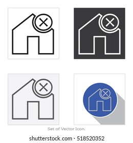 Home icon. Set of flat style. Vector illustration.