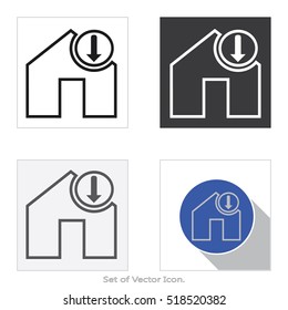 Home icon. Set of flat style. Vector illustration.