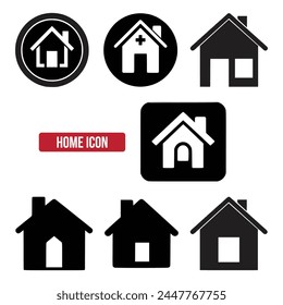 home icon set flat vector illustration.