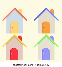 Home icon set, house symbol illustrations. Vector EPS10