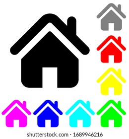 Home Icon Set. House vector illustration symbol collection.