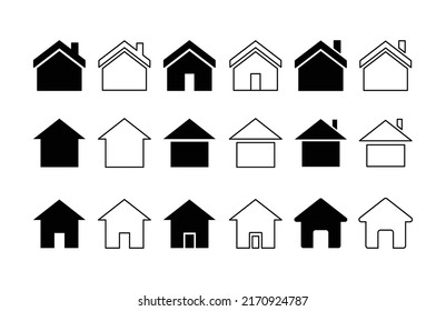 Home Icon Set. House vector illustration symbol. Can be used for websites, magazines, slide presentations