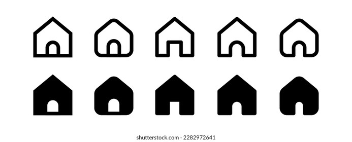 Home Icon Set. House vector illustration symbol.