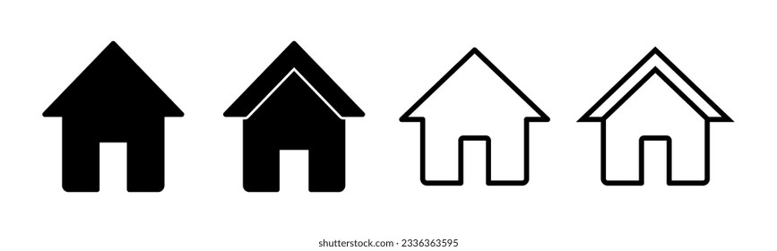 Home icon set illustration. House sign and symbol