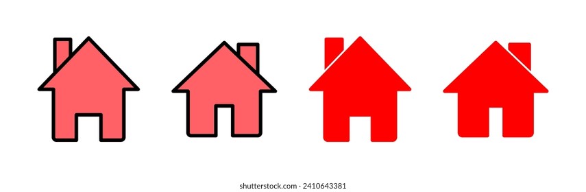 Home icon set illustration. House sign and symbol